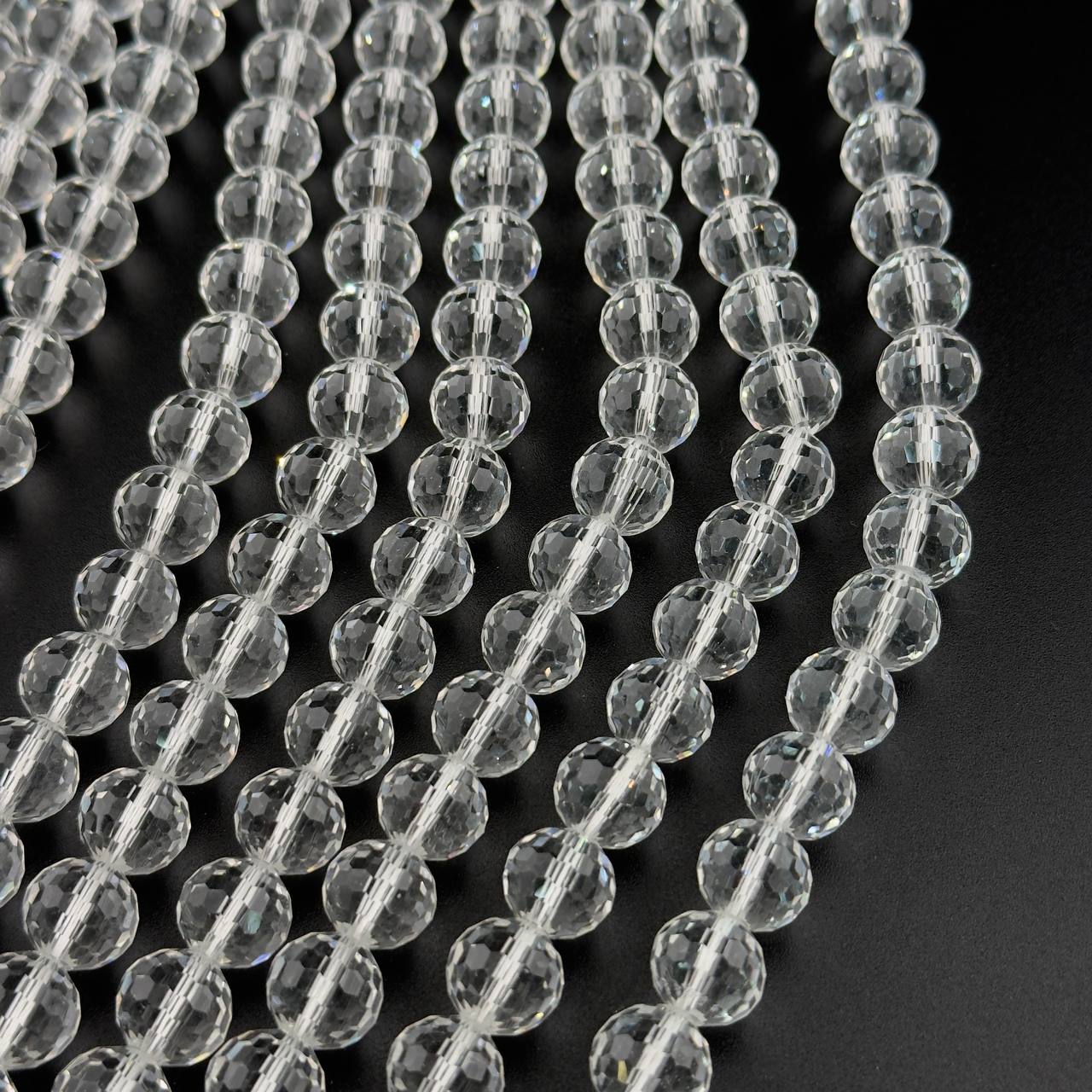 Бусины стеклянные размер 11,7мм цвет прозрачный